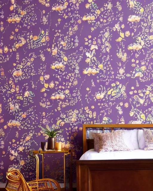 Prompt: astral flowers, chinoiserie wallpaper, dreamworks