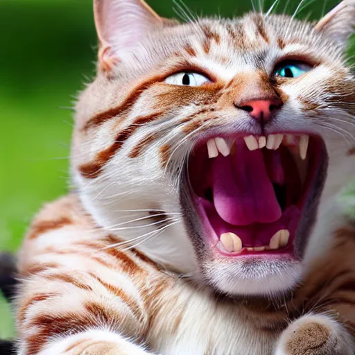 Image similar to cat laughing at hilarious joke