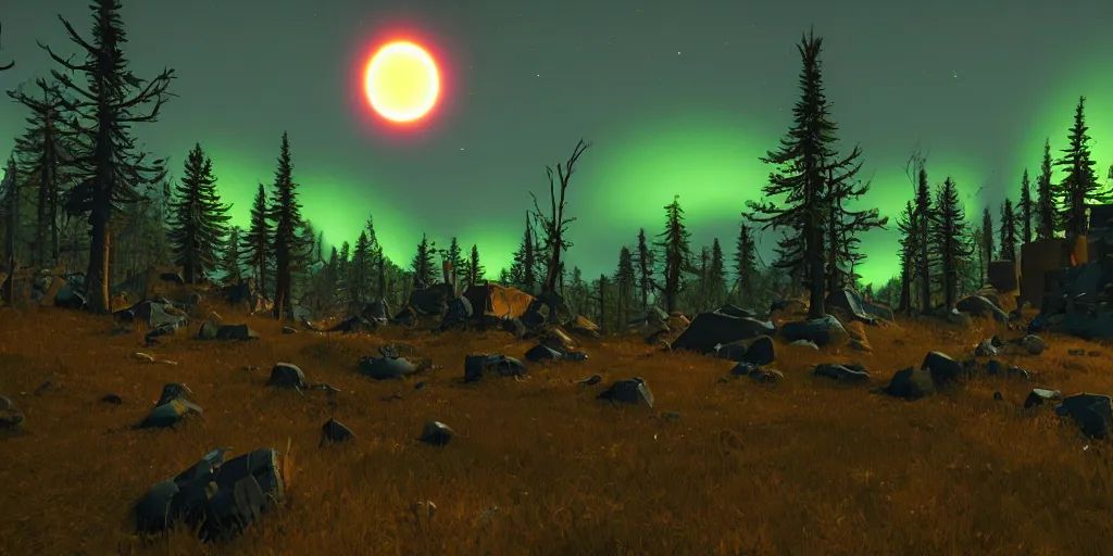 Image similar to earth being decimated by a solar storm, outer wilds screenshot, unreal engine, digital art, end of loop