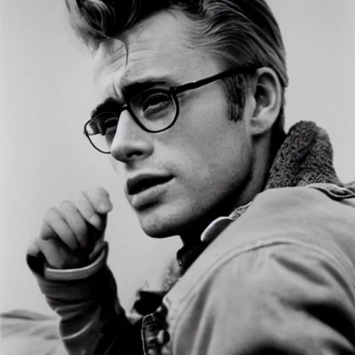 Prompt: james dean photographed by larry clark