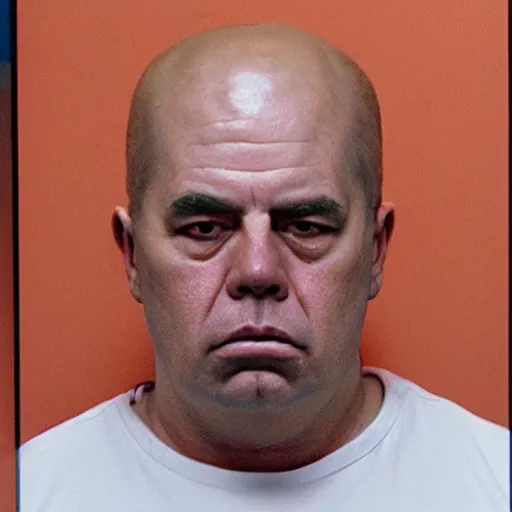 Prompt: Homer Simpson mugshot