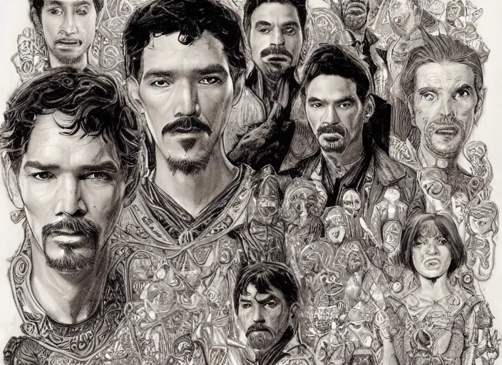 Image similar to a highly detailed mexican portrait of stephen strange, james gurney, james jean