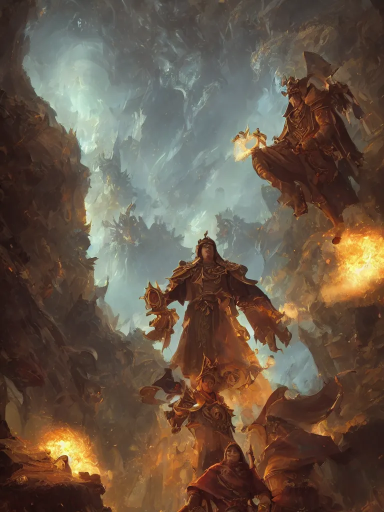 Image similar to saint thomas aquinas hearthstone art style, epic fantasy style art by Craig Mullins, fantasy epic digital art, epic fantasy card game art by Greg Rutkowski
