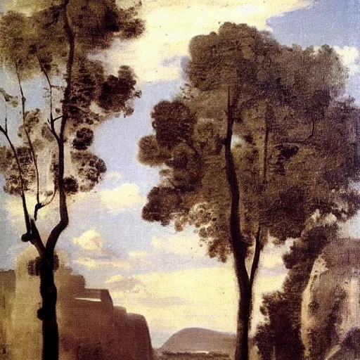 Image similar to minimalism, by camille corot