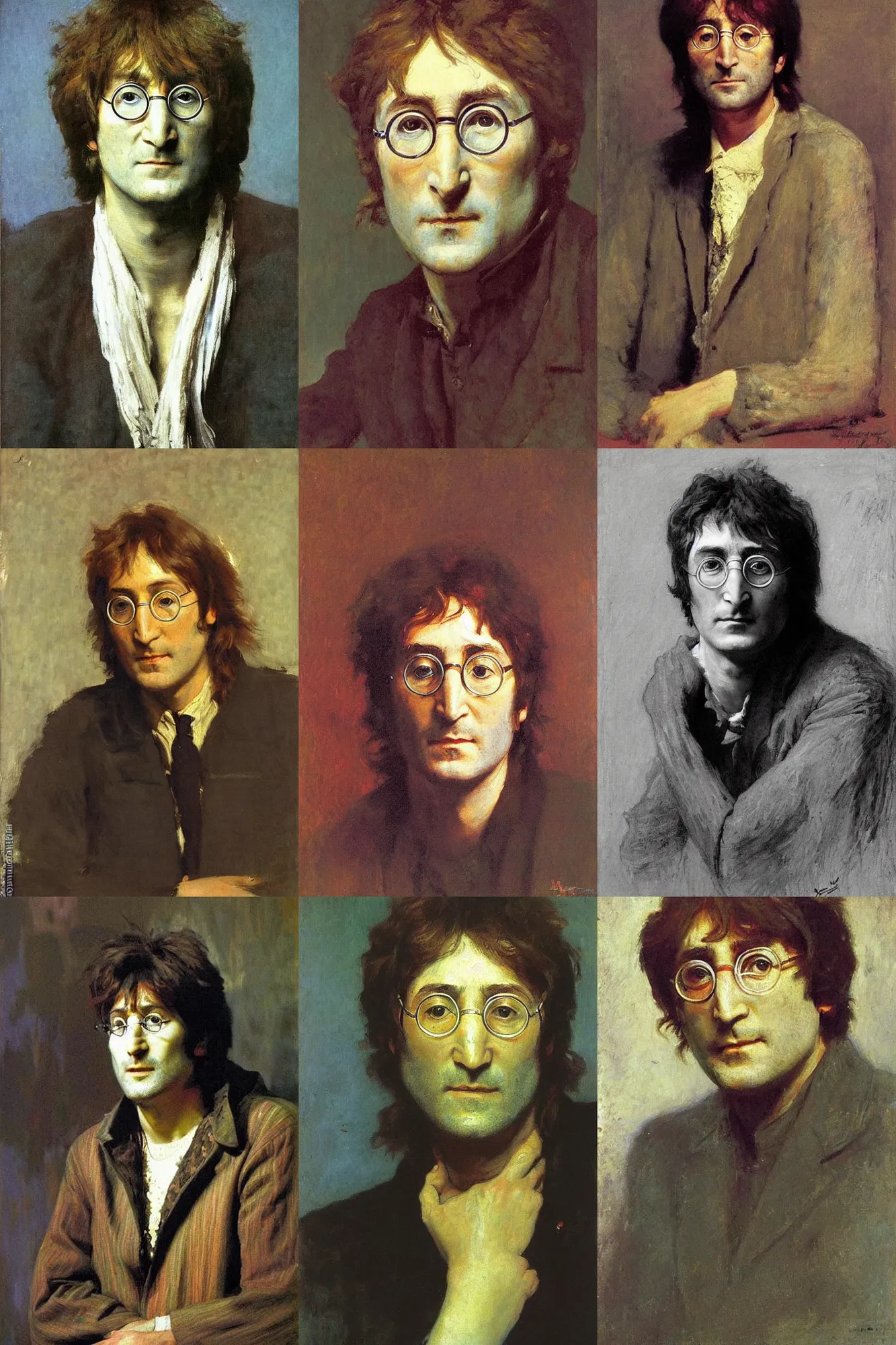 Prompt: Portrait of John Lennon by Ilya Repin