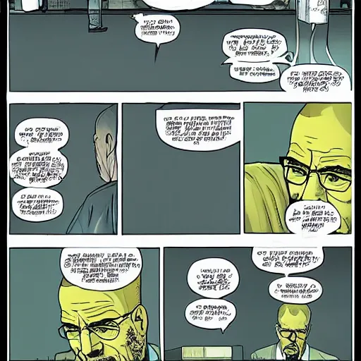 Image similar to Breaking Bad, “One Minute,” Season 3, Episode 7 as vertigo comic,