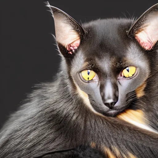 Image similar to a feline fruitbat - cat - hybrid, animal photography