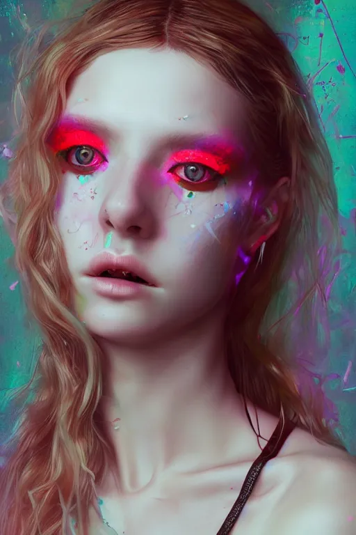 Image similar to photorealistic portrait of a rave party girl by ayami kojima and ewelina kowalczyk and alessio albi, trending on artstation