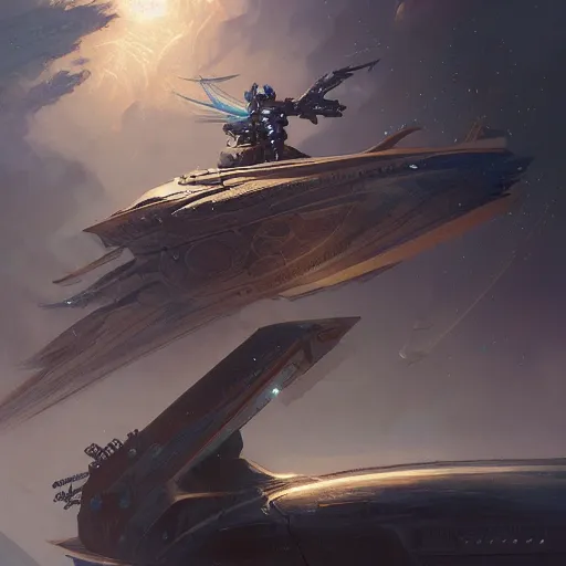 Prompt: spaceship pilot floating, fullbody, fantasy, intricate, elegant, highly detailed, digital painting, artstation, longspear, concept art, smooth, sharp focus, illustration, art by greg rutkowski and justin gerard