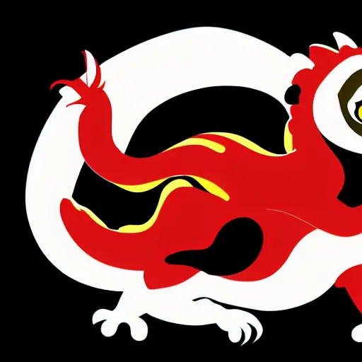 Image similar to vector art of welsh dragon and cute panda mixed, intercrossed, chimera, welsh flag, adobe illustrator