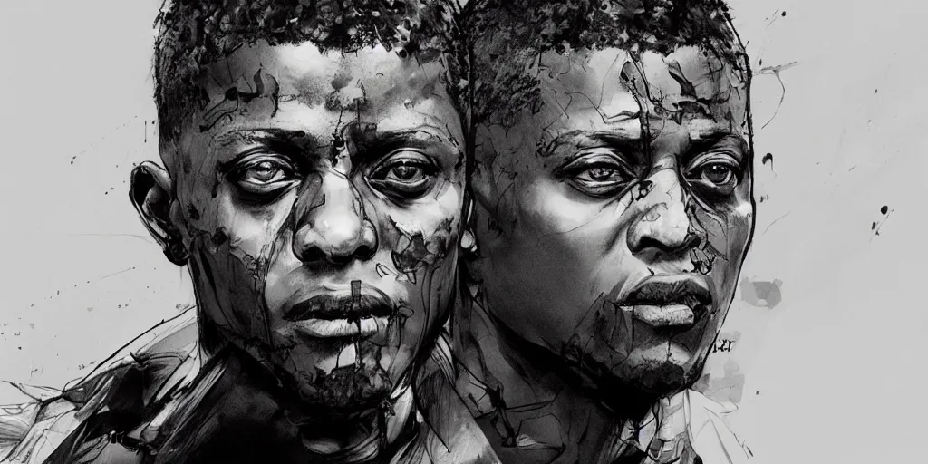 Prompt: lil boosie by yoji shinkawa, katayama bokuyo, agnes cecile concept art 8 k