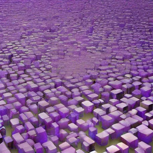 Prompt: city made of purple crystals by Moebius