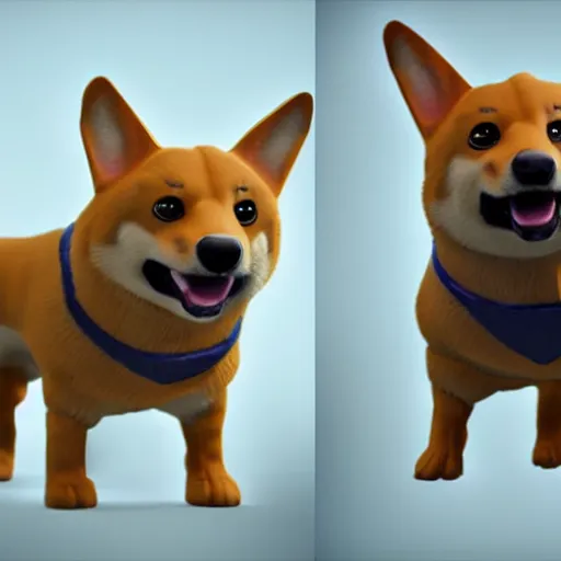 Image similar to superhero corgi, 3D cgi rendering unreal engine concept art character design, professional photography cinematic