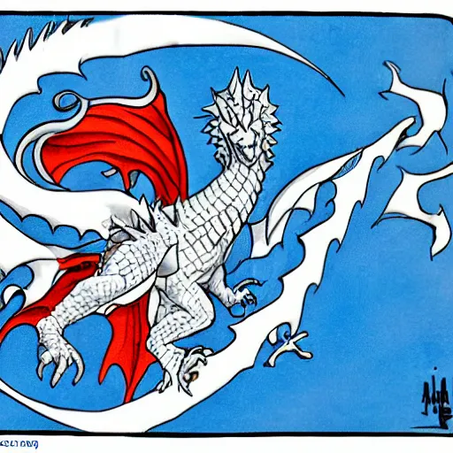 Prompt: Donald Trump plays his favorite card, the Blue Eyes White Dragon