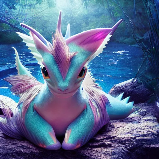 Image similar to national geographic photo of vaporeon, pokemon in the wild, intricate, portrait, 8 k highly professionally detailed, hdr, award winning