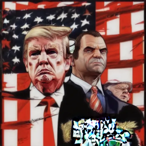 Prompt: GTA V artwork of trump