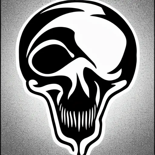 Image similar to tyrannosaurus skull logo, black and white vector, stylized