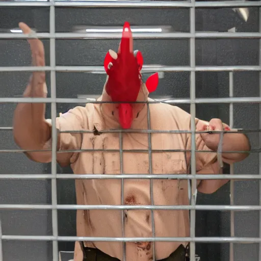 Image similar to inmate that has a chicken head