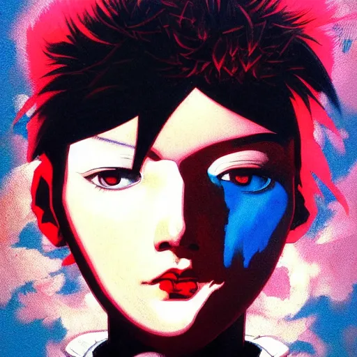 Image similar to prompt : soviet punk portrait soft light painted by james jean and katsuhiro otomo and erik jones, inspired by akira anime, smooth face feature, intricate oil painting, high detail illustration, sharp high detail, manga and anime 1 9 9 9