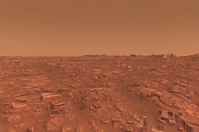 Image similar to A city on Mars