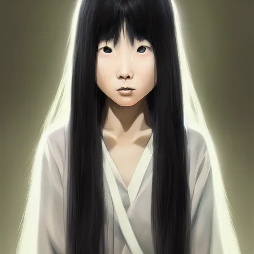 Image similar to sadako from the ring, matte painting by artgerm, artstation