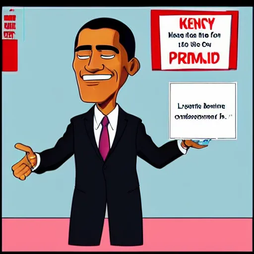 Image similar to Barack Obama in the style of Family Guy, key anime visual, official modern cartoon animation style