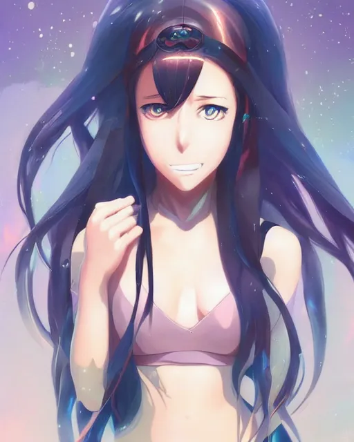 Image similar to anime portrait of Alanis Morissette as an anime woman by Stanley Artgerm Lau, WLOP, Rossdraws, James Jean, Andrei Riabovitchev, Marc Simonetti, and Sakimichan, trending on artstation