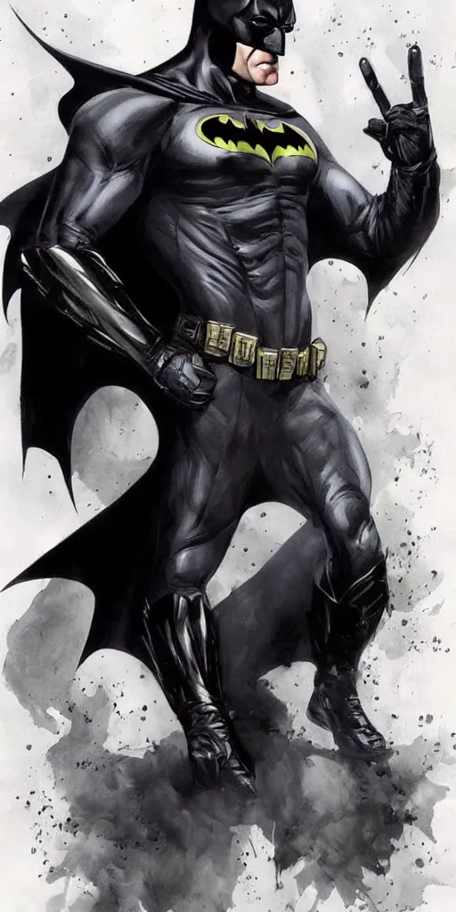 Image similar to full body batman character design by gabriele dell'otto