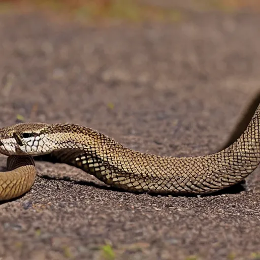 Prompt: a snake walking like a human