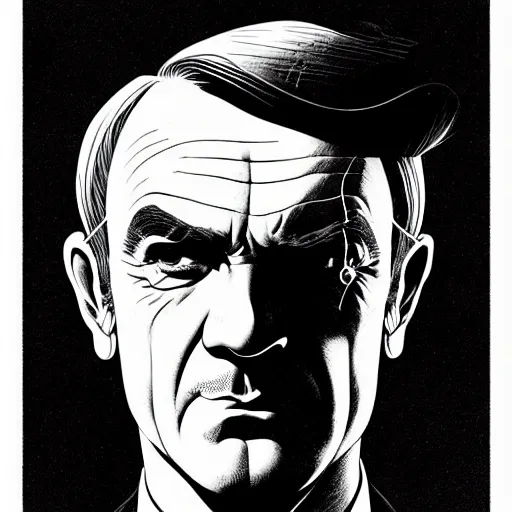 Prompt: spy portrait soft light, by killian eng and joe fenton and bernie wrightson and conrad roset, inspired by sean connery james bond, etching, fine, sharp high detail,