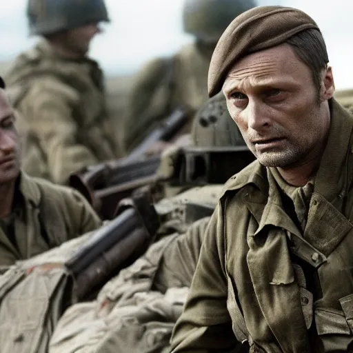 Prompt: Mads Mikkelsen starring in Saving private Ryan