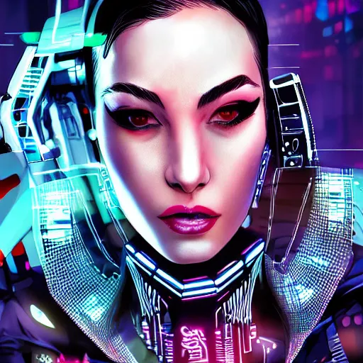 Prompt: beautiful futuristic cyber punk woman, photo realistic, hyper detailed, bio punk, comic book illustration
