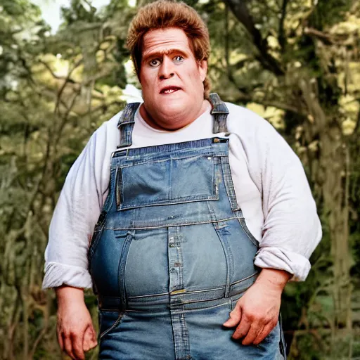 Image similar to morbidly obese willem dafoe with overall