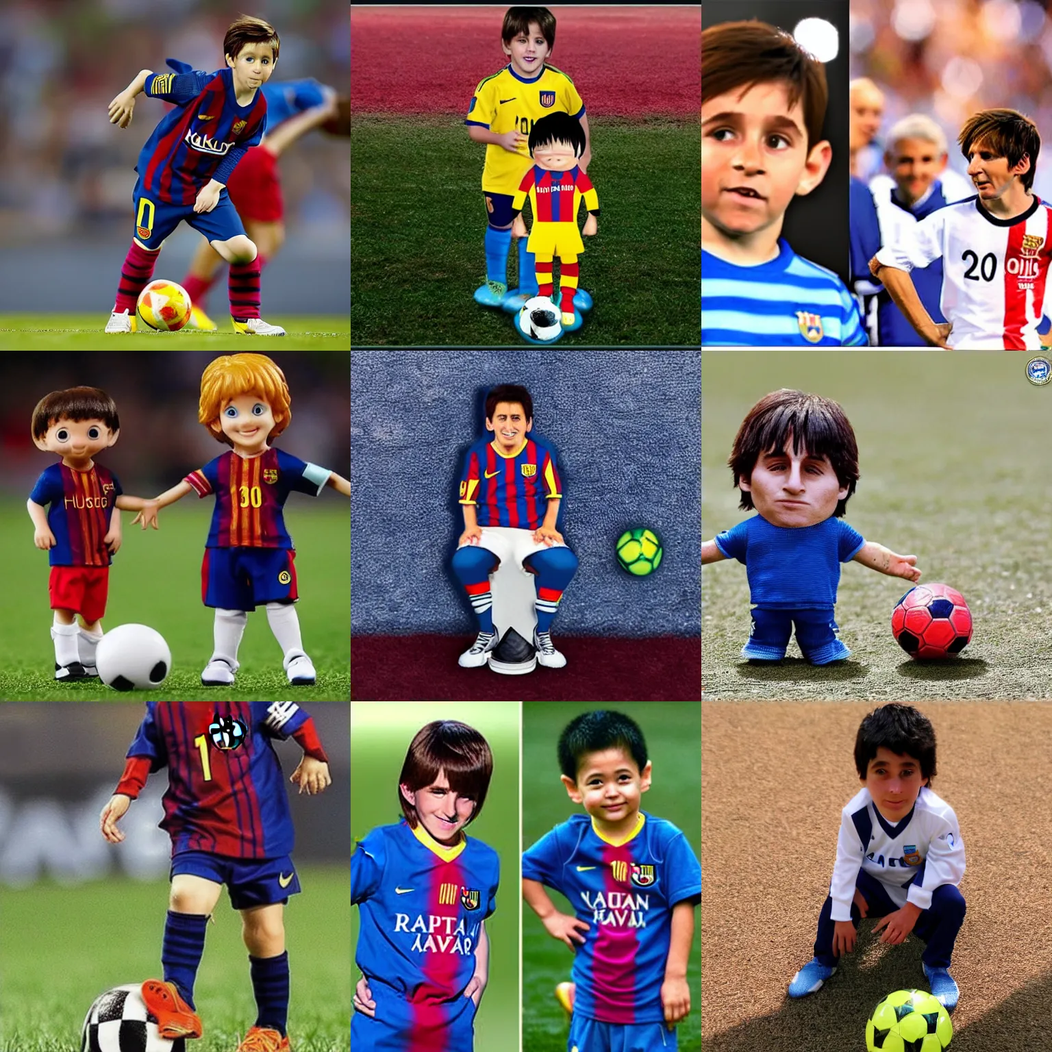 Prompt: smallest messi in the world. next to a big ant