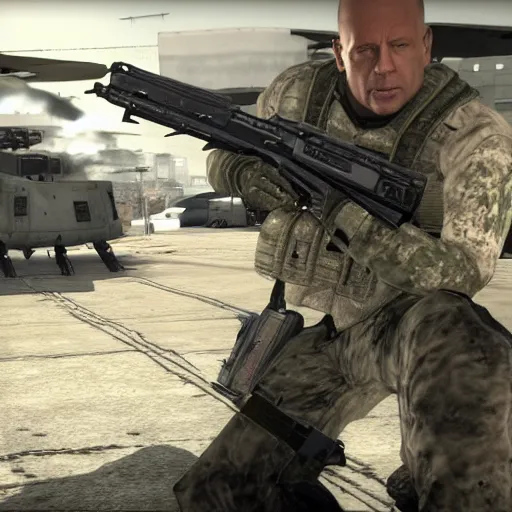 Image similar to Bruce Willis in MW2