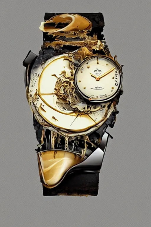 Image similar to a watch melting in the style of salvador dali