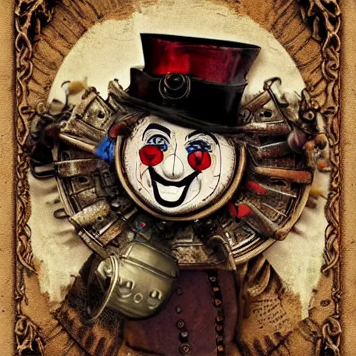 Image similar to steampunk clown