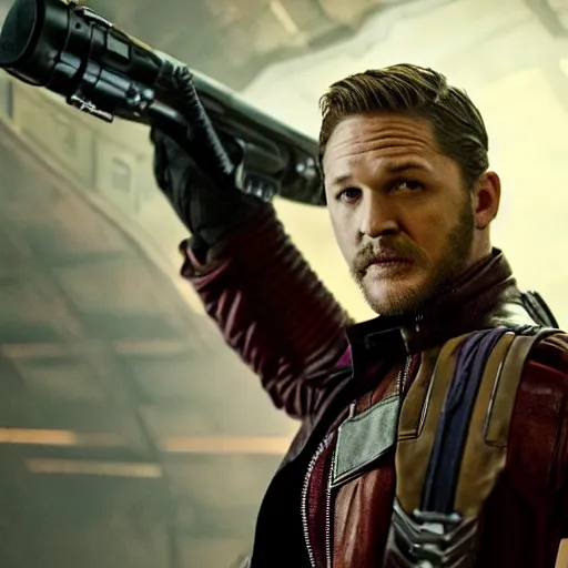 Prompt: tom hardy as star-lord from guardians of the galaxy (2014)