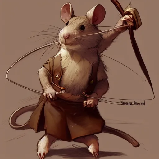 Prompt: rat with a bow by Stanley Artgerm Lau, WLOP, Rossdraws, James Jean, Andrei Riabovitchev, Marc Simonetti, tranding on artstation