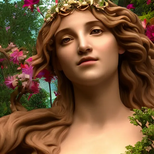 Prompt: Aphrodite - Goddess of Love, magical garden, detailed 8k render, 8k postprocessing