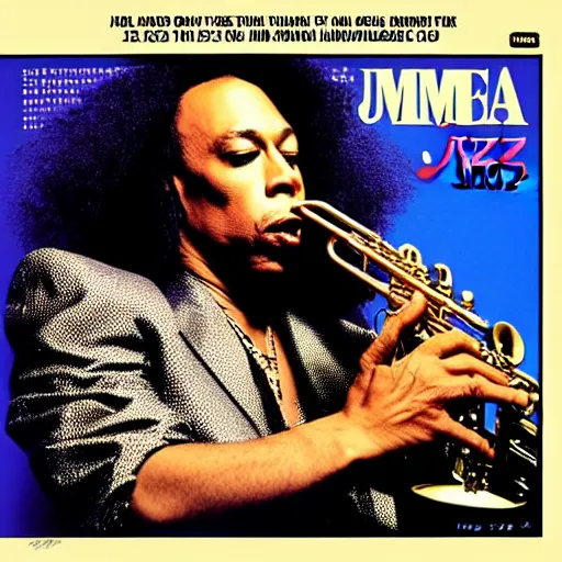 Image similar to Blue Note jazz album cover of Rick James playing the clarinet