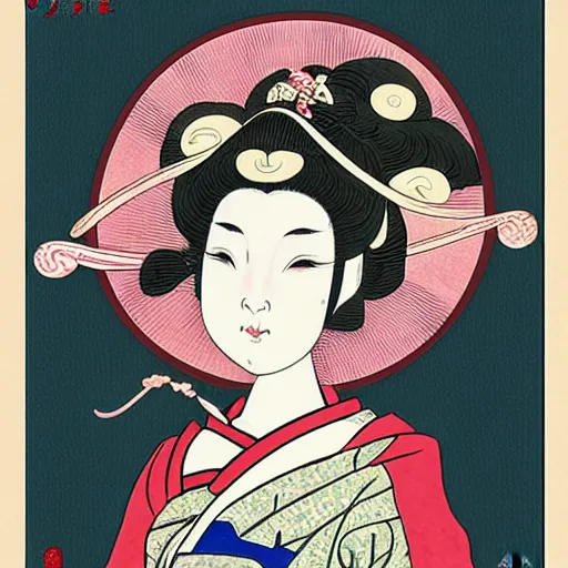 Image similar to elf princess, style of ukiyo - e, trending in artstation