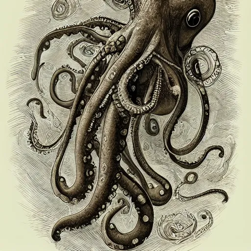 Prompt: dramatic full close - up portrait of a sad human! ( cephalopod ) hybrid, detailed, dimly light room, volumetric lighting, by mattias adolfsson, by jc leyendecker