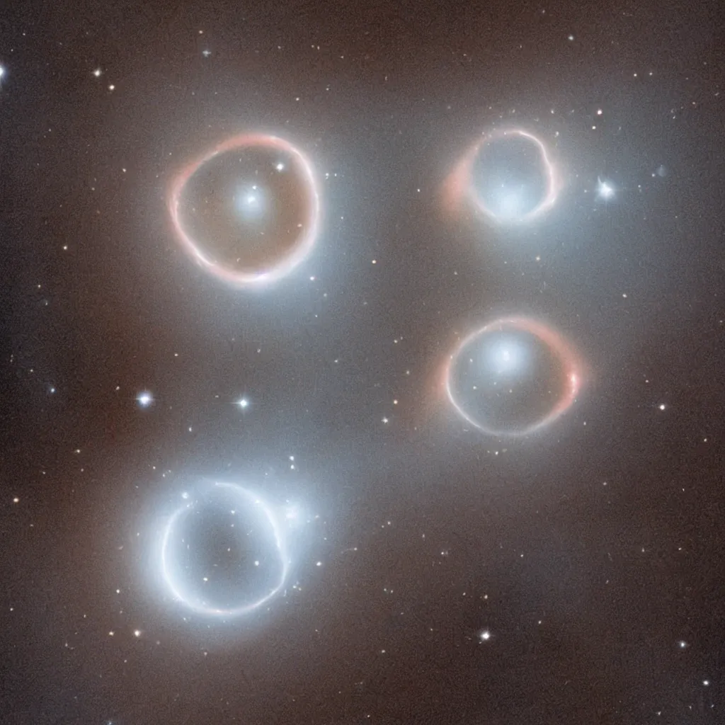 Image similar to a black hole, gravitational lens, Hubble photograph