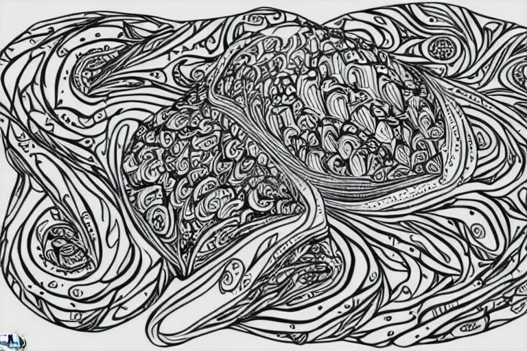 Prompt: beautiful frog, ornamental, fractal, ink draw, line art, vector art, outline