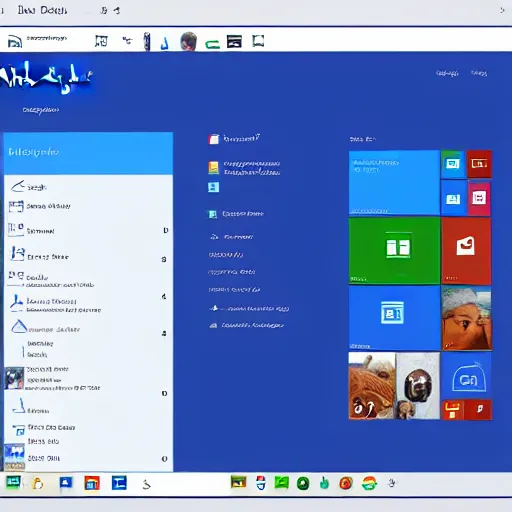 Prompt: UI of windows 12, screenshot, early access