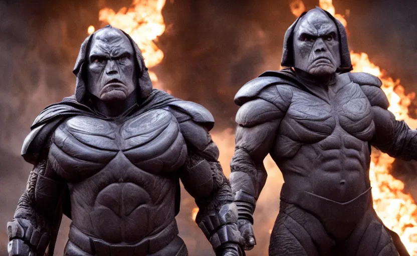 Image similar to film still of brian cox as darkseid, highly detailed,