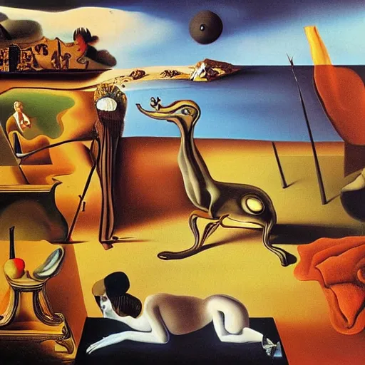 Image similar to a typical scene in the style of salvador dali