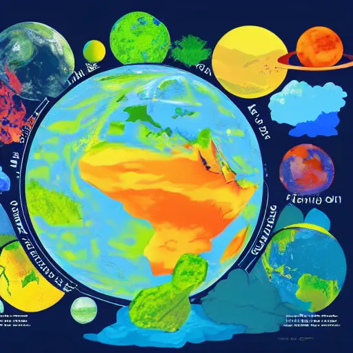 Prompt: climate - change colorful planet earth poster