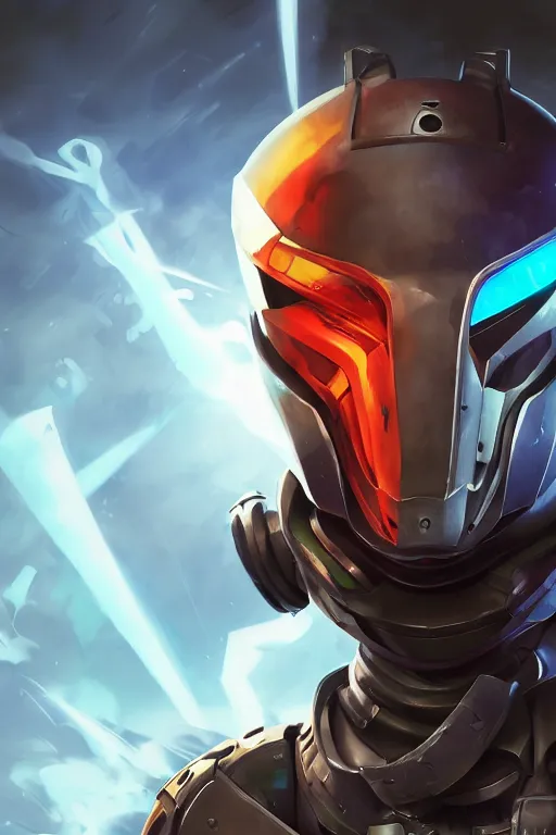 Image similar to epic mask helmet robot ninja portrait stylized as fornite style game design fanart by concept artist gervasio canda, behance hd by jesper ejsing, by rhads, makoto shinkai and lois van baarle, ilya kuvshinov, rossdraws global illumination radiating a glowing aura global illumination ray tracing hdr render in unreal engine 5